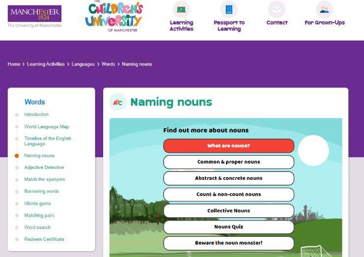 Children's University of Manchester - Naming Nouns